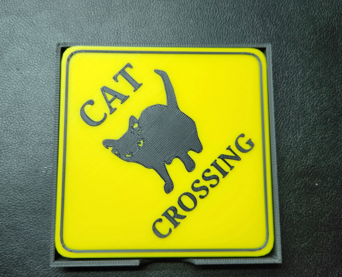 Cat Crossing Sign Coaster Set